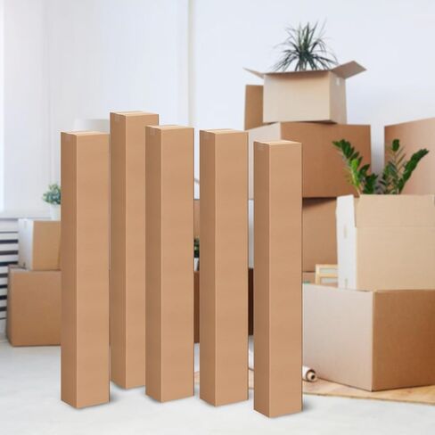 صناديق من الورق المقوى المموج بطول 4 × 4 × 36 بوصة مكونة من 10 عبوات، مقاس 4 بوصة طول × 4 بوصة عرض × 36 بوصة ارتفاع صناديق الشحن - الشحن والنقل والتعبئة والبريد وصندوق تخزين للمنزل أو العمل in Kuwait