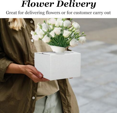 صناديق توصيل من الورق المقوى 100 قطعة من tonchean لبائعي الزهور، صندوق توصيل زهور سريع الطي، وصناديق الزهور والمزهريات لترتيبات الزهور الآمنة أثناء النقل in Kuwait