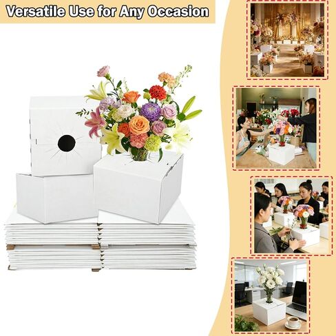 صناديق توصيل من الورق المقوى 100 قطعة من tonchean لبائعي الزهور، صندوق توصيل زهور سريع الطي، وصناديق الزهور والمزهريات لترتيبات الزهور الآمنة أثناء النقل in Kuwait