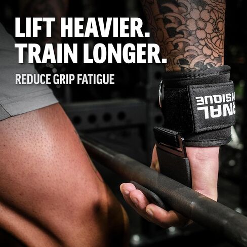 Weight Lifting Hooks (Pair) with D-Ring & Bag, Extra Strong- for Deadlifts, Pull Ups, Rows & Shrugs | Perfect Grip Support with Our Gym Hooks | Reinforced Wrist Straps For Weightlifting, Pull up Grips in Saudi Arabia