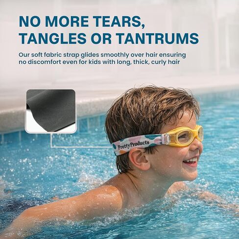 Swim Goggles with Fabric Strap - Cool Summer Goggle - Pool Goggles Kids - Soft Strap Swimming Goggles - Girls and Boys Swim Goggle, in Saudi Arabia