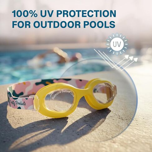 Swim Goggles with Fabric Strap - Cool Summer Goggle - Pool Goggles Kids - Soft Strap Swimming Goggles - Girls and Boys Swim Goggle, in Saudi Arabia