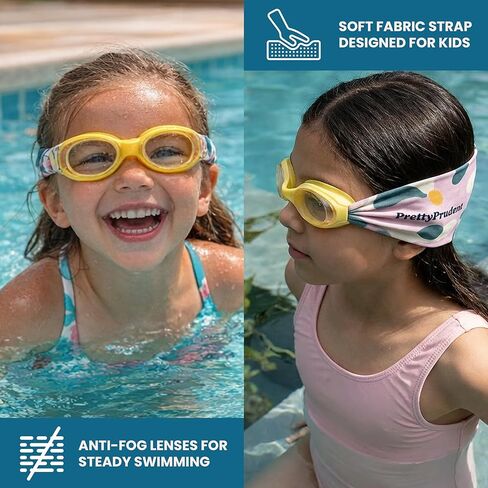 Swim Goggles with Fabric Strap - Cool Summer Goggle - Pool Goggles Kids - Soft Strap Swimming Goggles - Girls and Boys Swim Goggle, in Saudi Arabia