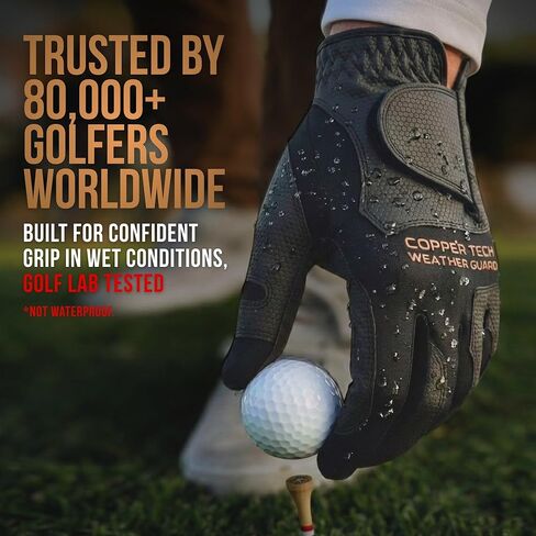 Copper Tech Plus Rain Golf Gloves Women Left Hand or Right Hand (Single) | Water-Enhanced Golf Rain Gloves for Women | Joint Support Ergonomic Copper Compression in Saudi Arabia