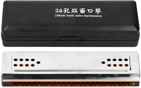 Mouth Organ Harmonica, 24 Hole C Key G Key Polyphonic Harmonica Double-Sided Harmonica with Case Gift in Saudi Arabia