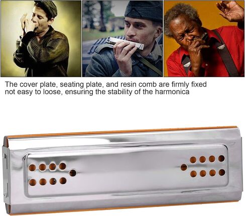 Mouth Organ Harmonica, 24 Hole C Key G Key Polyphonic Harmonica Double-Sided Harmonica with Case Gift in Saudi Arabia