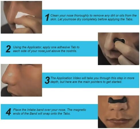 مجموعة مكافحة الشخير المغناطيسية: موسع الأنف + شرائط التنفس 30 عبوة | محلول مريح لتخفيف انقطاع التنفس أثناء النوم وتوسيع الأنف (15 زوجًا من المربعات السوداء بقياس 18.7 * 8.8 * 1.8 سم) in Kuwait