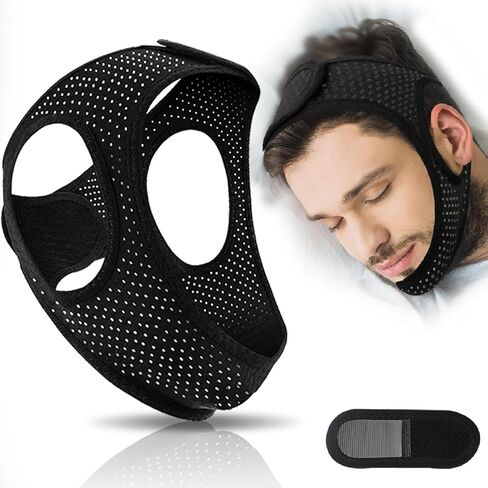 Sleep Apnea Devices丨Comfortable Chin Strap for Sleeping - Improve Sleep Quality, Simple & Adjustable Design for Men and Women (21 Inches,Black) in Saudi Arabia