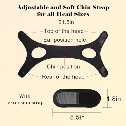 Sleep Apnea Devices丨Comfortable Chin Strap for Sleeping - Improve Sleep Quality, Simple & Adjustable Design for Men and Women (21 Inches,Black) in Saudi Arabia