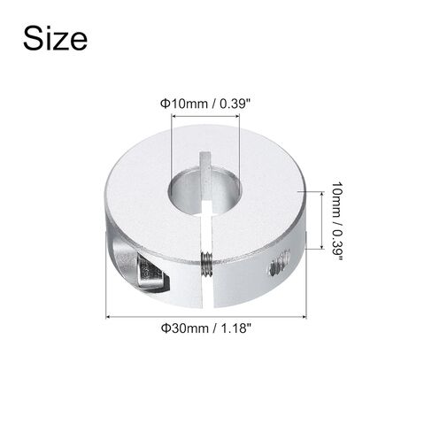 uxcell 10pcs Single Split Clamp-On Shaft Collar 10mm Bore One-Piece Clamping Collar, 30mm OD, 10mm Thickness, Aluminum Alloy Set Screw Split Collar Clamp in Saudi Arabia