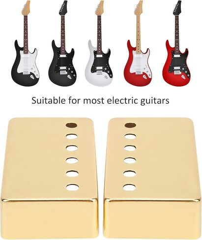 2PCS Humbucker Pickup Cover 50mm Pole Spacing for Electric Guitar Metal Shell Replacement Parts Chrome Humbucker Cover(Gold) in Saudi Arabia