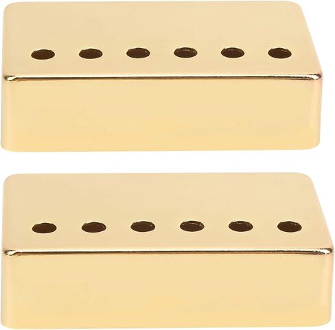 2PCS Humbucker Pickup Cover 50mm Pole Spacing for Electric Guitar Metal Shell Replacement Parts Chrome Humbucker Cover(Gold) in Saudi Arabia