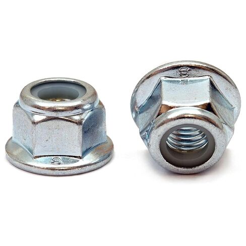 MonsterBolts - M6 Flanged Prevailing Nylon Torque Nuts, DIN 6926, Zinc CR+3, 10 Pack in Saudi Arabia