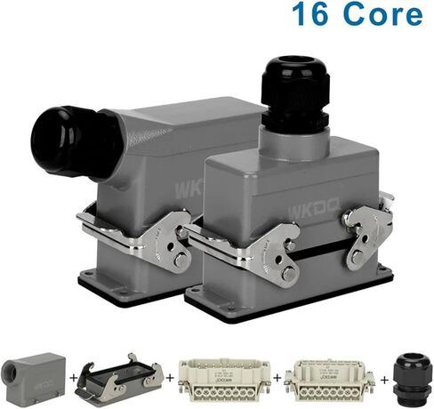 HDC HE 16-pin Industrial Connector Plug-in 16A Top/Side 6-pin Rectangular Screw Terminal(Side entry) in Saudi Arabia