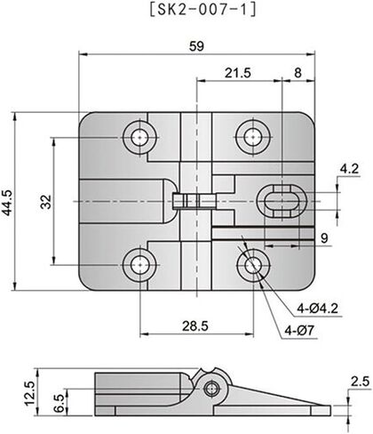 SK2-007-1 90/180 Degree Damping Limiting Industrial Oven Cabinet Butt Hinge 1Pcs in Saudi Arabia