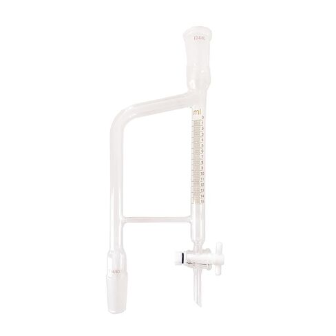 15 مل، 24/40، جهاز استقبال التقطير الزجاجي، محول مختبر دين ستارك، مع محبس PTFE in Saudi Arabia