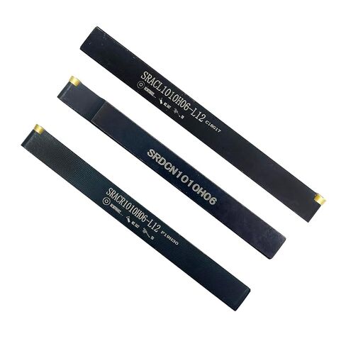 مجموعة حامل أدوات الخراطة 3/8 بوصة (10 مم) SRACR/SRACL/SRDCN1010 H06 + 3 قطع RCMT0602M0 إدراجات مستديرة مطلية بـ CVD، مناسبة لتصنيع الفولاذ المقاوم للصدأ in Kuwait