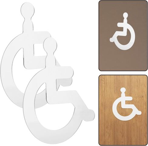 VILLCASE 4 قطعة علامة مرحاض أكريليك للجنسين يمكن الوصول إليها بالكرسي المتحرك علامة توجيه الحمام للمعاقين وخفيفة الوزن مؤشر المرحاض in Saudi Arabia
