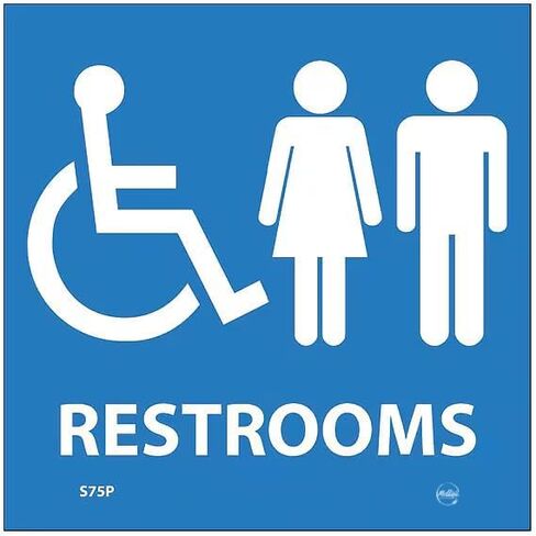 Ada Location Marker Restrooms Sign, Mfr: S75P-A in Saudi Arabia