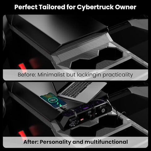 Cybertruck USB Charger Hub مع مخرج AC 110V والكابلات القابلة للسحب - تكامل سلس ، 30W PD/QC3 in Kuwait