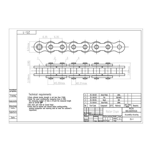 سلسلة دوارة PGN #25 - 100 قدم + 10 وصلات توصيل مجانية - سلاسل من الصلب الكربوني للدراجات الهوائية والدراجات الصغيرة والدراجات النارية وعربات السباق الصغيرة والآلات المنزلية والصناعية in Kuwait