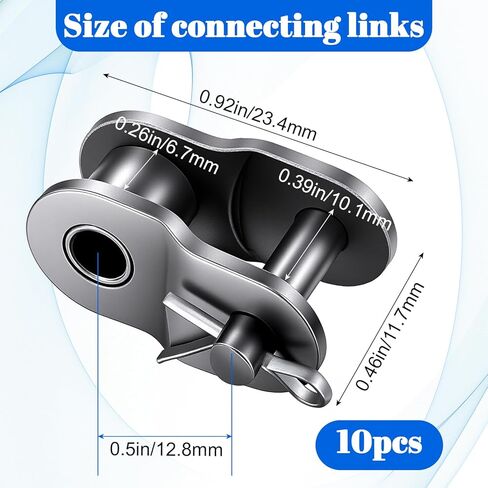 10 قطع 420 سلسلة دوارة سلسلة إزاحة، سلاسل وصلات رئيسية، 1/2 بوصة سلاسل نصف لفة، وصلات كرنك فولاذية منغنيز، نصف بكرة وصلة للدراجات النارية، الدراجة in Kuwait