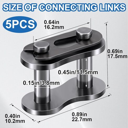 5 قطع #40 وصلة إزاحة لسلسلة دوارة، وصلات كرنك معدنية شديدة التحمل للدراجات، وصلات توصيل سلسلة مقاومة للحرارة للدراجات النارية، والدراجات الصغيرة، والكارتينج in Kuwait
