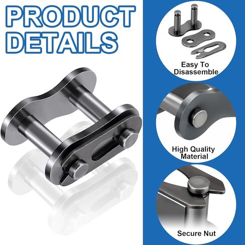 5 قطع #40 وصلة إزاحة لسلسلة دوارة، وصلات كرنك معدنية شديدة التحمل للدراجات، وصلات توصيل سلسلة مقاومة للحرارة للدراجات النارية، والدراجات الصغيرة، والكارتينج in Kuwait