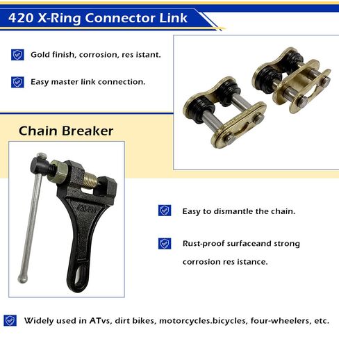 420 Chain 120 Links with Connecting Master Link X-Ring Gold Compatible with CRF150R KX80 KX85 QEM# 27600-01012-130 92057-0848 92057-1496 92057-1277 92057-1251 in Saudi Arabia