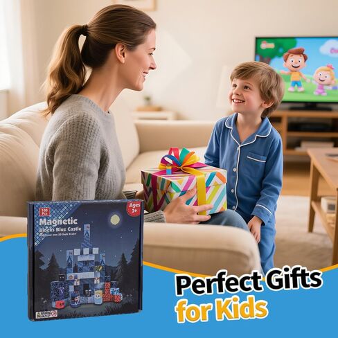 Magnetic Building Blocks for Kids, 100PCS Magnet Blocks Set, 3D Tiles Building Cubes Constructions Toys for Boys & Girls Ages 3+, STEM Sensory Educational Stacking Toy Gift for Toddlers in Saudi Arabia