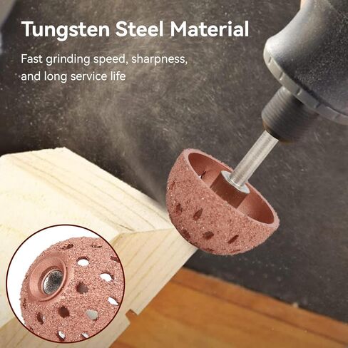 2PCS Tire Repair Buffer Wheel, Tungsten Steel Buffing Wheel Bowl Type Grinding Head with 6mm Shank Power Tool Accessories for Tire Polishing in Saudi Arabia