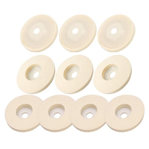 10pcs Wool Polishing Wheel Discs, 0.62 inch Inner Hole, Angle Grinder Buffing Wheel Wool Felt Buffing Wheel Buffing Pad for Angle Grinder, Stainless Steel, Metal, Ceramic Glass, Marble in Saudi Arabia