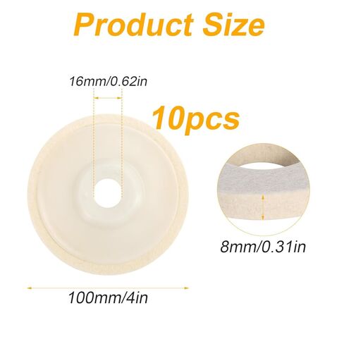 10pcs Wool Polishing Wheel Discs, 0.62 inch Inner Hole, Angle Grinder Buffing Wheel Wool Felt Buffing Wheel Buffing Pad for Angle Grinder, Stainless Steel, Metal, Ceramic Glass, Marble in Saudi Arabia