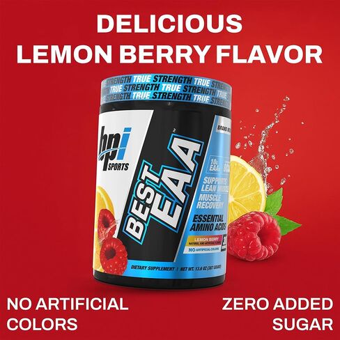 BPI Sports Essential Amino Acids EAA Powder - Pre, Intra & Post Workout Drink - BCAA Powder for Men & Women, EAA + BCAA + Hydration, Advanced Formula with 10g of EAA. (Lemon Berry) in Saudi Arabia
