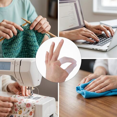 Ouligay 20PCS Gel Finger Cots Silicone Thumb Protectors Soft Fingertip Covers Clear Finger Sleeve Thumb Protection for Embroidery, Cutting, Hands Cracking Corns Blisters in Saudi Arabia
