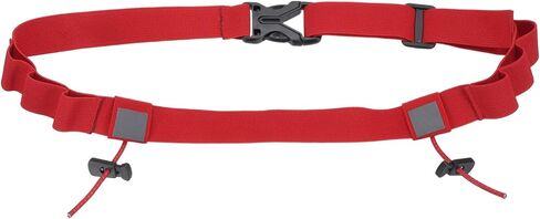 Bib Belt, Race Belt Triathlon Running Number Holder Elastic Comfortable with 6 Gel Loops, Sport Race Bib Holder 1Pcs, Red for Runners/Marathon/Cycling in Saudi Arabia
