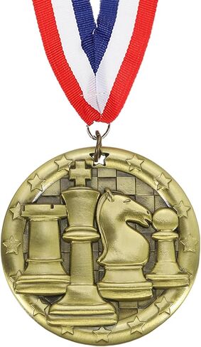 PATIKIL Chess Tournament Star Award Medals with Ribbon, Winner Medals Prizes for Competitions Sports Party in Saudi Arabia