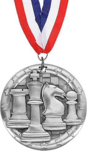 PATIKIL Chess Tournament Star Award Medals with Ribbon, Winner Medals Prizes for Competitions Sports Party in Saudi Arabia