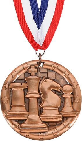 PATIKIL Chess Tournament Star Award Medals with Ribbon, Winner Medals Prizes for Competitions Sports Party in Saudi Arabia