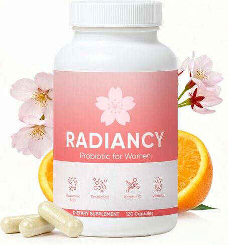 Radiancy Probiotic for Women Vaginal Health - Vaginal Dryness & Ph Balance with Lactobacillus Strains, Cherry Blossom Extract, Hyaluronic Acid, Vitamin C | 120 Count in Saudi Arabia