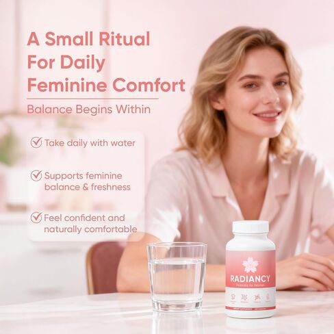 Radiancy Probiotic for Women Vaginal Health - Vaginal Dryness & Ph Balance with Lactobacillus Strains, Cherry Blossom Extract, Hyaluronic Acid, Vitamin C | 120 Count in Saudi Arabia