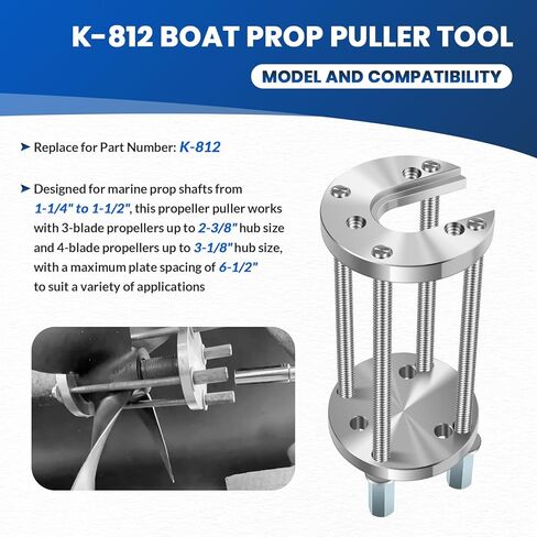 K-812 Boat Prop Puller Tool for 3 & 4 Blade Propellers, fit for Prop Shafts 1-1/4" to 1-1/2", Marine-Grade Propeller Removal Tool in Saudi Arabia