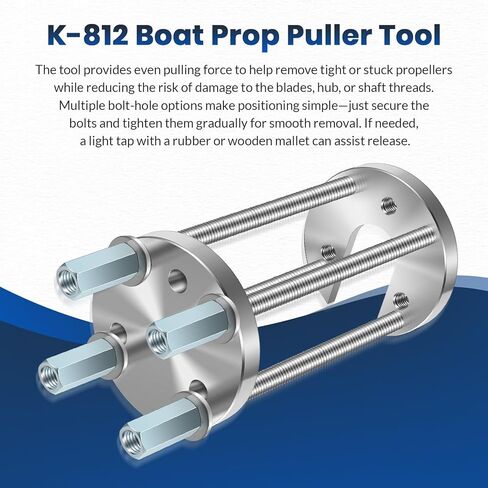 K-812 Boat Prop Puller Tool for 3 & 4 Blade Propellers, fit for Prop Shafts 1-1/4" to 1-1/2", Marine-Grade Propeller Removal Tool in Saudi Arabia