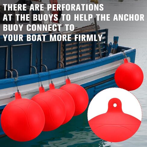 Threehoney 4 Pcs Inflatable Slalom Buoy Float PVC Boat Mooring Buoy Float Equipped with 1 Inflator and 3 Needles Boat Fenders Inflatable Anchor Ball Bumper for Docking Fishing Crab in Saudi Arabia