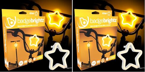 Brightz BadgeBrightz Star Shape LED Bike Light - ملحقات الدراجة اللطيفة للفتيات والفتيان والكبار - ملحق رائع للدراجات والدراجات البخارية - يمكن ربطها بسهولة بالإطار أو المقود - 4.75 بوصة in Kuwait