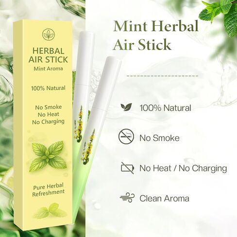 Smokeless Herbal Air Stick 2pack Non Electric Long-Lasting Flavored Air Refreshing Support Oral Fixation Menthol Essential Oils, Craving Relief Nicotine & Tobacco Free smokeless inhaler in Saudi Arabia