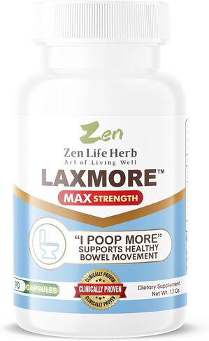 ZEN LIFE HERB LAXMORE I POOP MORE Max Strength 100% Natural Plant-Based Supplement (90 Capsules) in Kuwait