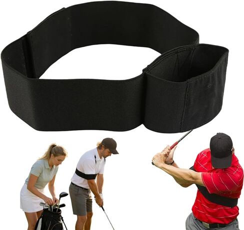TRS Slider Golf Training Aid - Adjustable Golf Swing Correcting Arm Band for Connection & Stability - Premium Nylon Elastic Swing Trainer for Beginners, Men & Women in Saudi Arabia