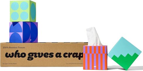 من يعطي مناديل من الخيزران، صناديق مكعبة من مناديل الوجه، 100% من الخيزران، 3 طبقات، 12 صندوقًا، 65 ورقة في كل صندوق، ناعمة، قوية، ومستدامة، صديقة للبيئة مع عبوة خالية من البلاستيك، 780 منديلًا إجماليًا in Kuwait