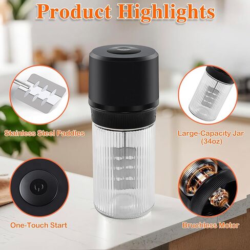 IFOLO Electric Butter Churn – One-Touch Butter Maker in 5–10 Mins, 34oz Glass Jar with High-Speed Brushless Motor, High-Speed Mixing for Creamy Results in Saudi Arabia